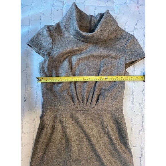 Escada Brown Silver Wool Blend Lined Cowl Neck Midi Length Dress Sz US …‎ - Picture 4 of 10